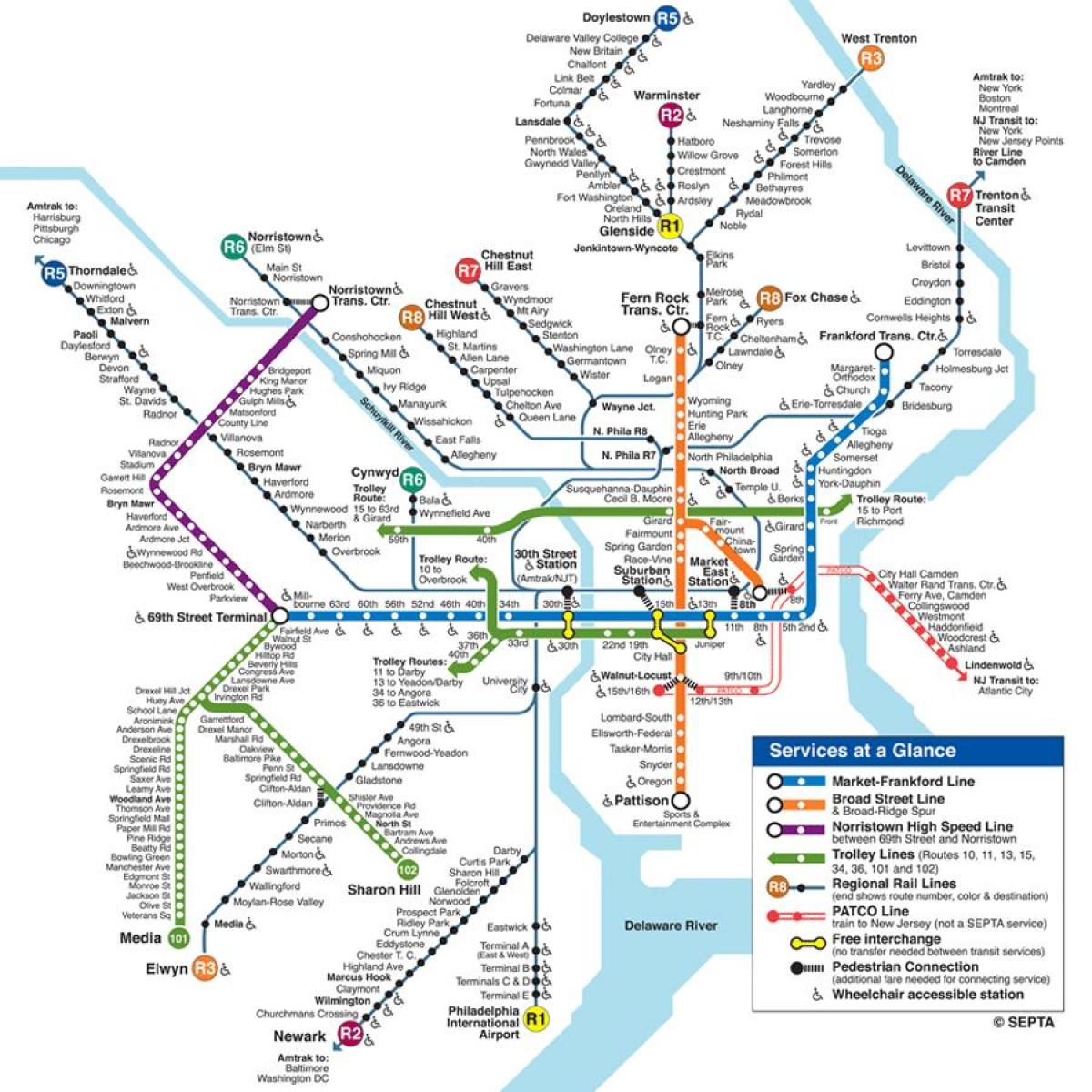 карта метро Філадэльфіі
