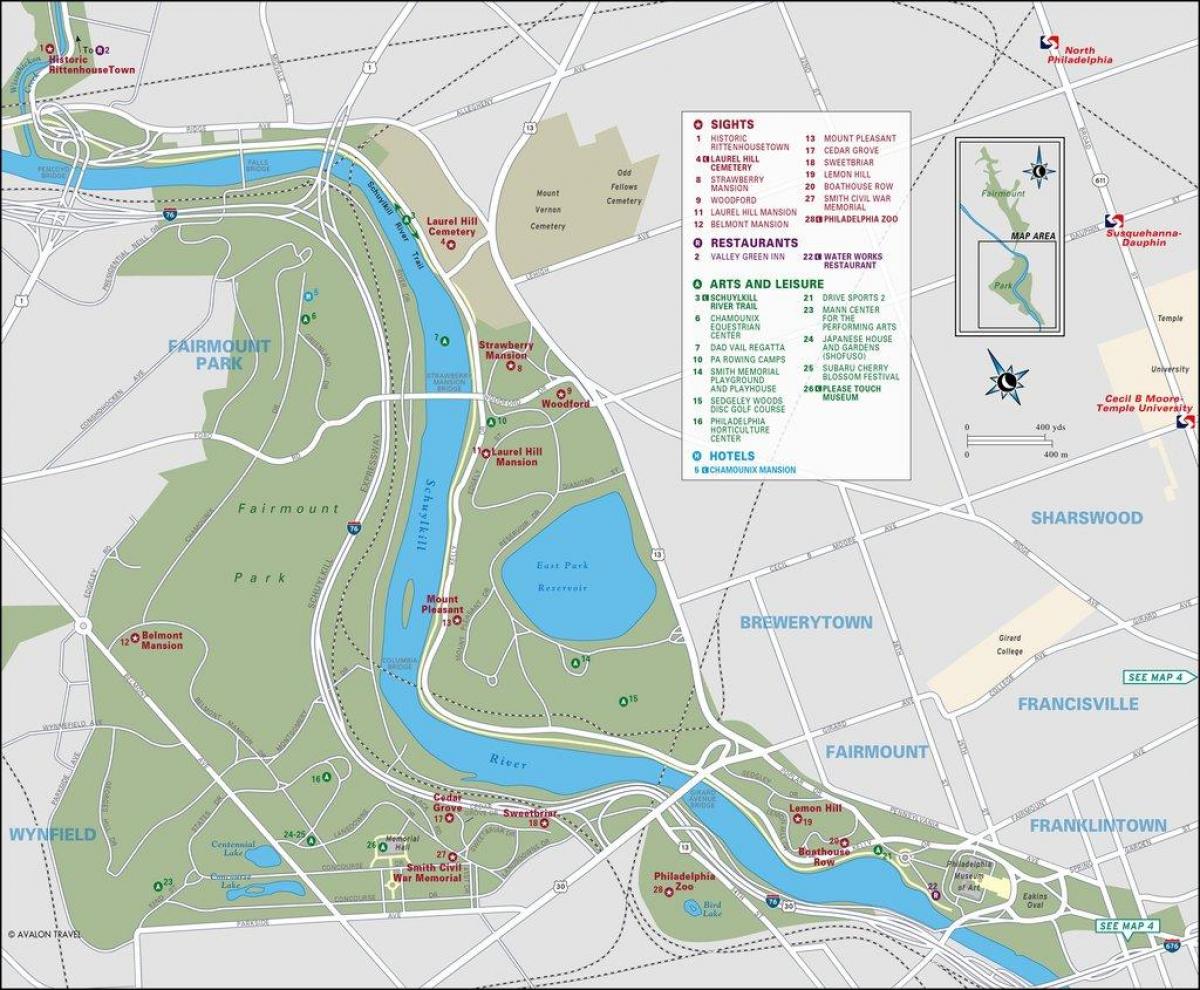 карта фэрмаунт парк Філадэльфіі