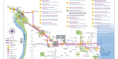 Вялікі аўтобусны тур Філадэльфія карце