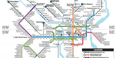 Карта метро ў Філадэльфіі